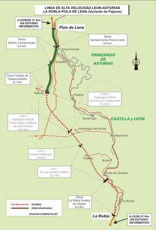 Plano de la Variante de Pajares. Plano de la Variante de Pajares.