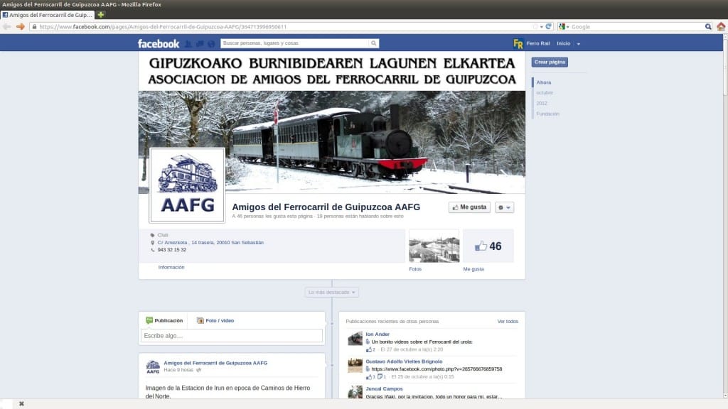 Captura de pantalla de la página de los Amigos del Ferrocarril de Guipúzcoa. Captura de pantalla de la página de los Amigos del Ferrocarril de Guipúzcoa.
