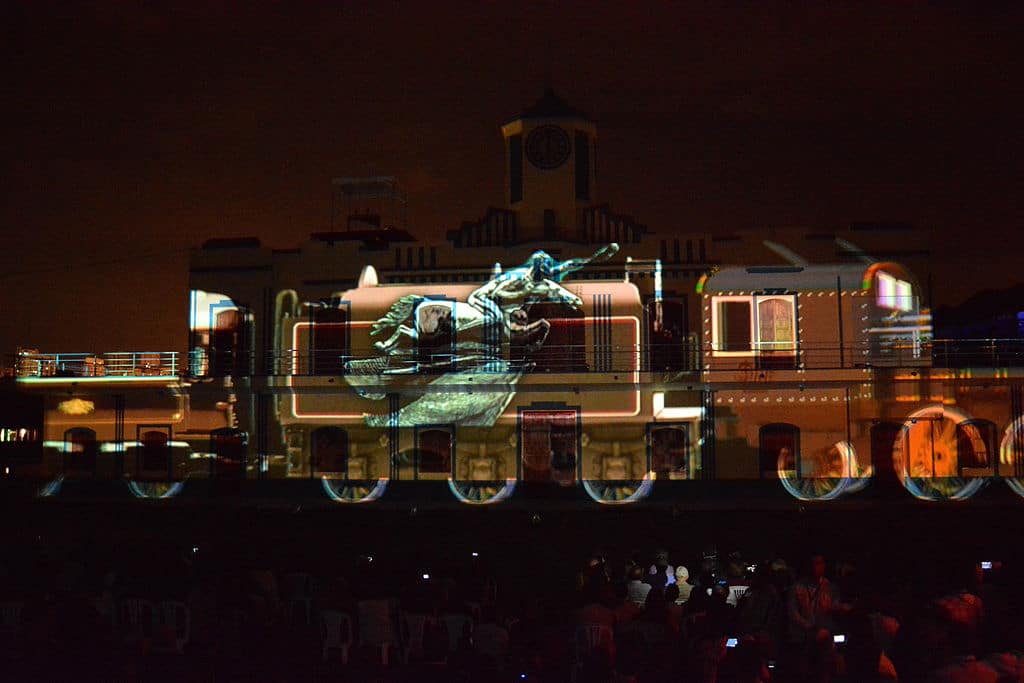 video mapping ferroviario en Pereira.