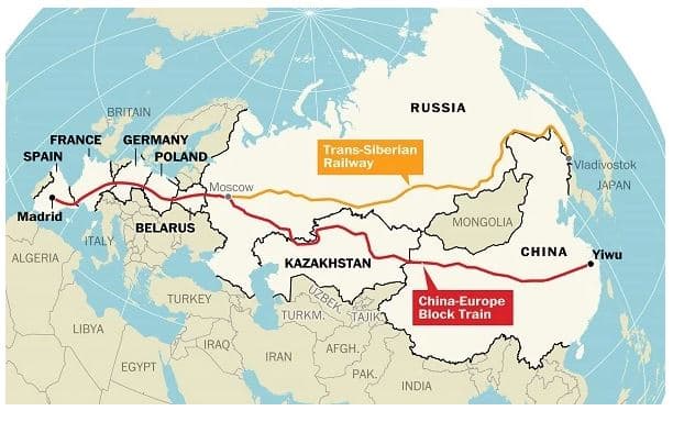 Comparativa de las dos líneas de tren más largas del mundo: El clásico Transiberiano y el nuevo Yixin'ou.