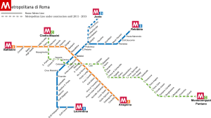 Nuevo mapa del metro de Roma, que incluye el recorrido de la línea C, aún en construcción.