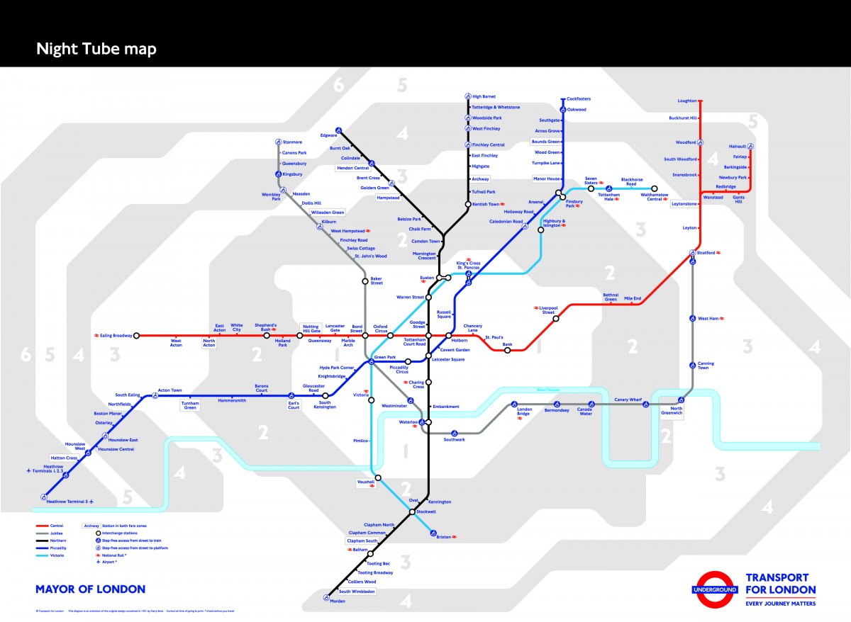 El Night Tube ya tiene plano definitivo