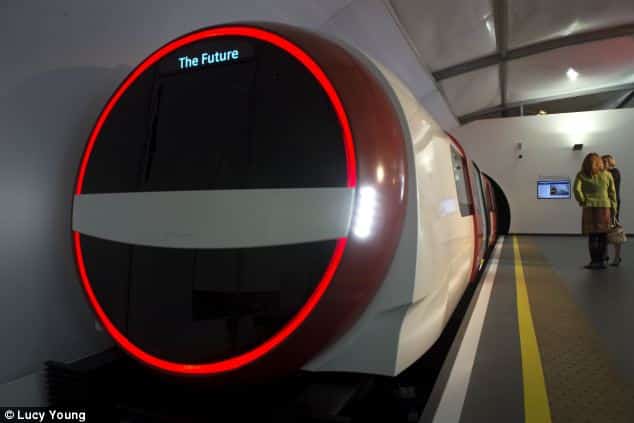 Diseños futuristas para el metro de Londres. Este es el de Siemens. Foto: Lucy Young.