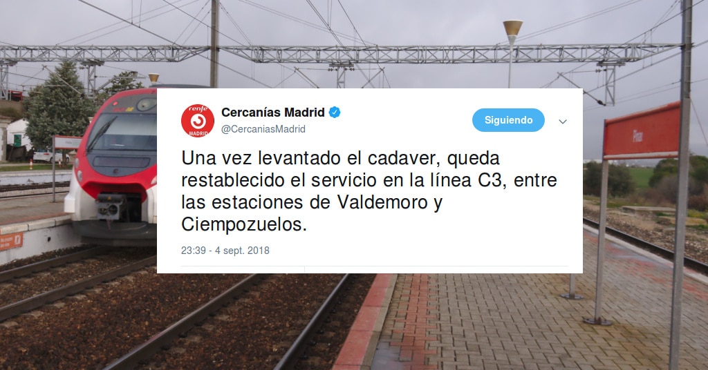 [Encuesta] ¿Debería Renfe evitar hablar de cadáveres?