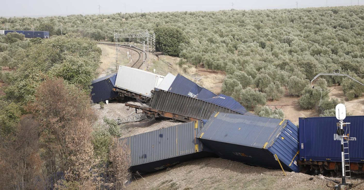 Descarrila un tren de mercancías en Montoro