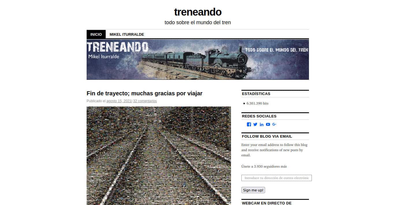 El blog ferroviario Treneando dice adiós