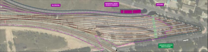 La estación pasará a contar con 12 vías de apartado de material en lugar de las 6 actuales. © ADIF.