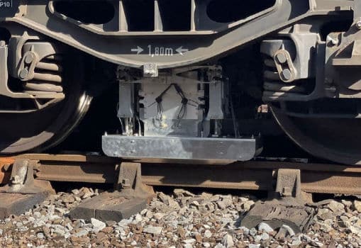Cabezal de limpieza del sistema en un bogie. © LPS.