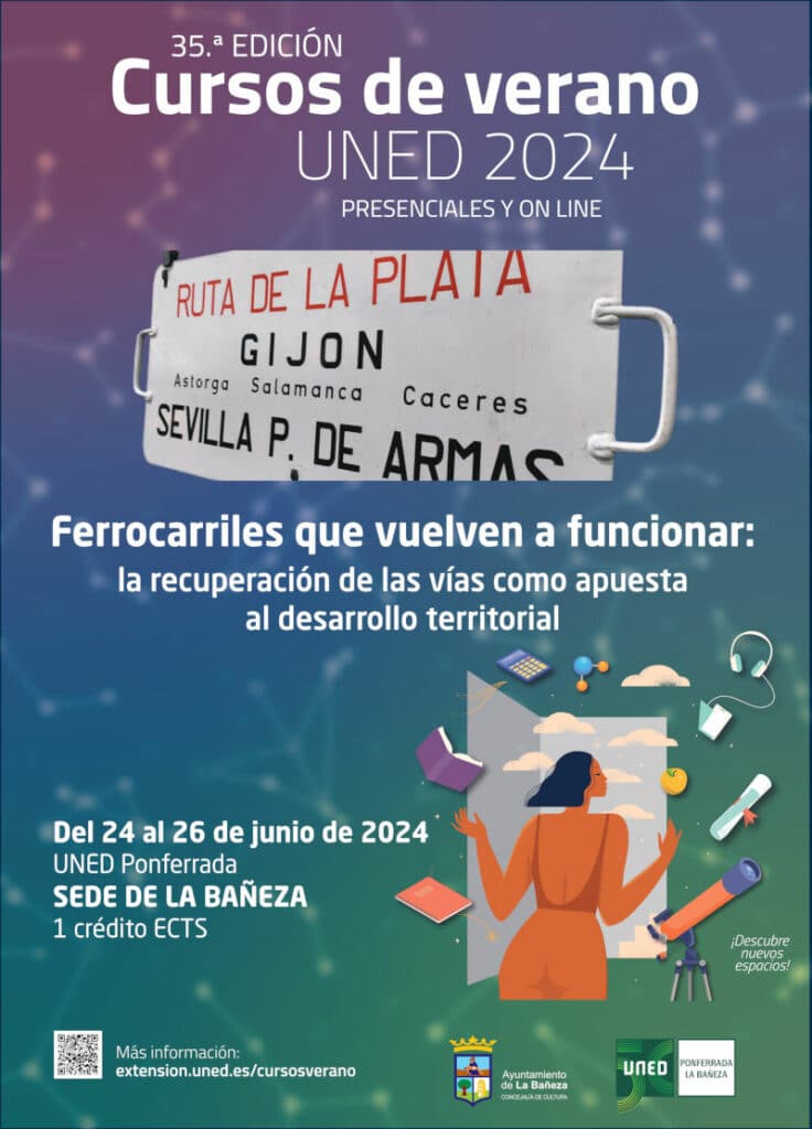 Cartel completo del curso Ferrocarriles que vuelven a funcionar de la UNED.