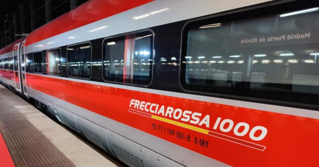 Iryo train at Puerta de Atocha during the presentation of the 109 series. © MIGUEL BUSTOS.