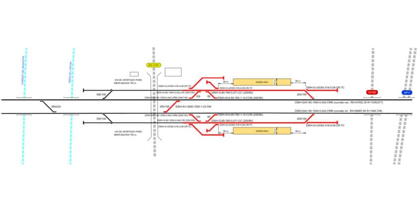 Track layout of the new station during the first phase. MINISTRY OF TRANSPORT AND SUSTAINABLE MOBILITY.v