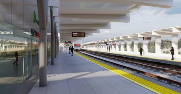 Platforms at Parla Norte station in a computer image. © ADIF.