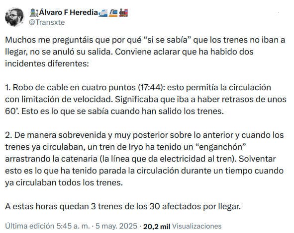 Mensaje de Álvaro Fernández Heredia en X