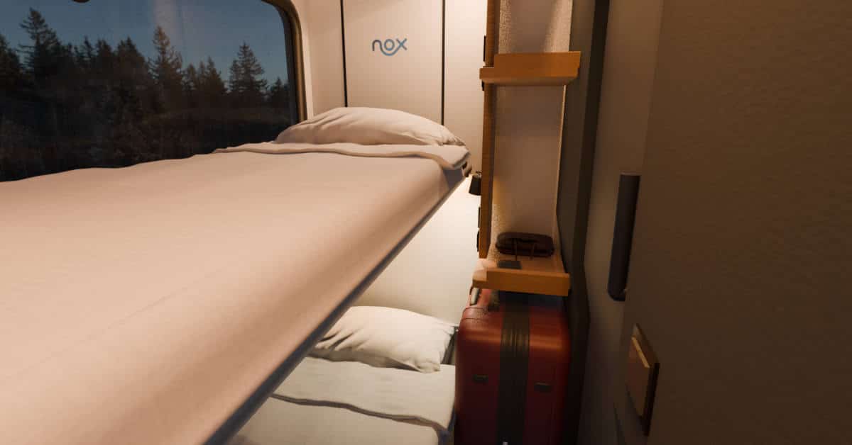 La startup Nox anuncia una red de trenes nocturnos con un nuevo concepto de cabina