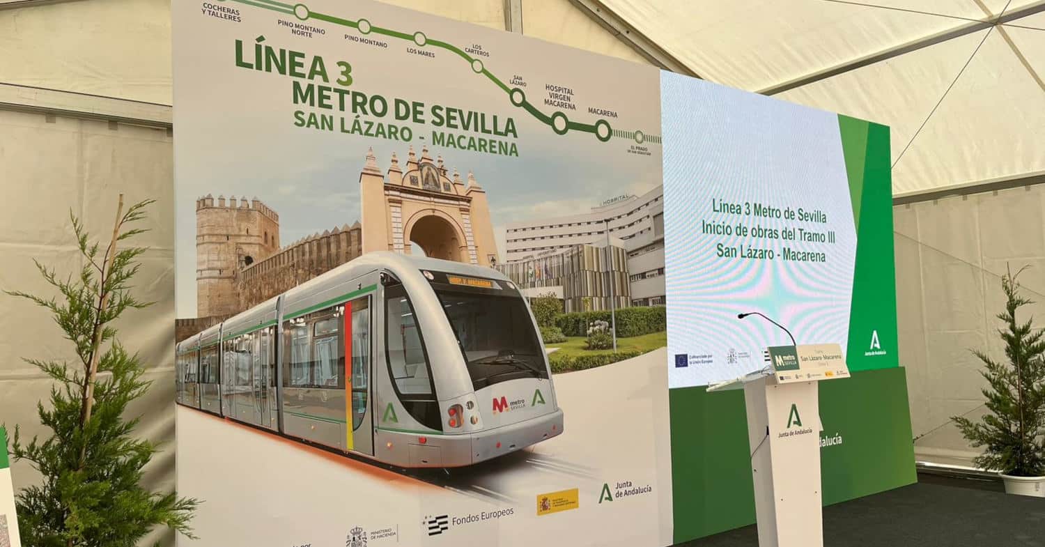 Work begins on section III of line 3 of the Seville Metro