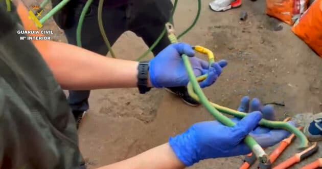 Material seized during the arrest of the alleged thieves. © GUARDIA CIVIL.