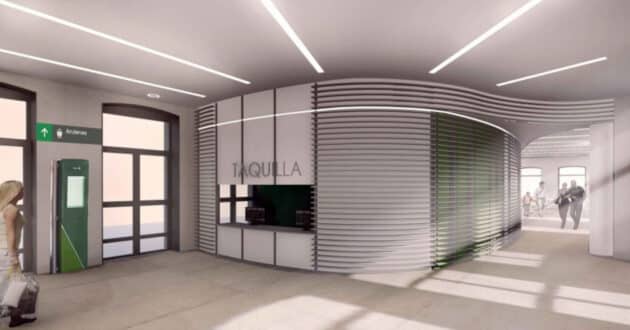 Future design of the interior of Navalmoral de la Mata station. © ADIF.