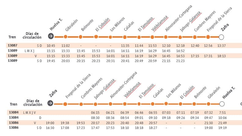 Timetables from 15 September.