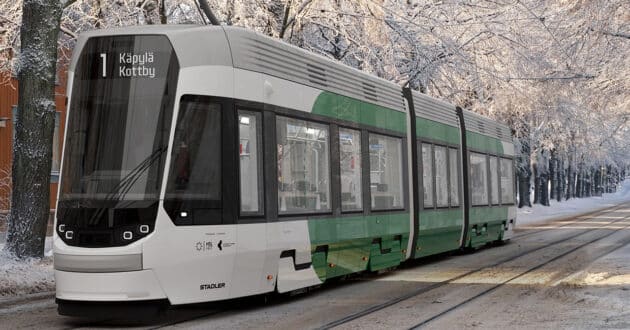 Computer design of a Tango tram by Stadler for Helsinki. © STADLER.