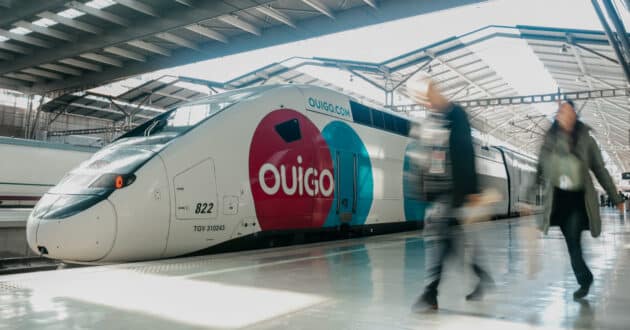 Tren de la serie 108 de Ouigo en la estación de Málaga-María Zambrano. © OUIGO.