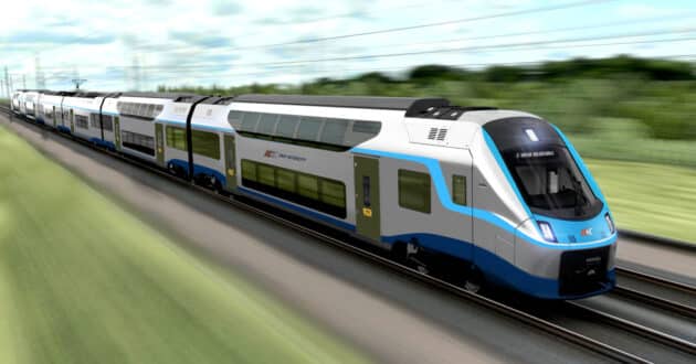 Diseño a ordenador del Coradia Max para PKP Intercity. © ALSTOM SA 2025. Advanced & Creative Design.