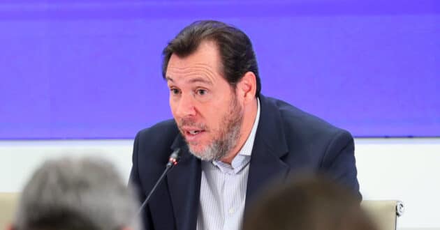 Óscar Puente during the first press conference on the Adamuz accident. MINISTRY OF TRANSPORT AND SUSTAINABLE MOBILITY.