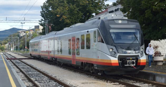 CAF Civity train in Montenegro, neighbouring Serbia (CC BY SA) PHIL RICHARDS FROM LONDON, UK-Wikimedia Commons. Cropped image