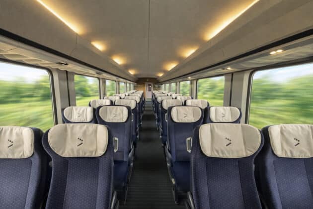 Interior of the carriages rented by Leo Express from Renfe and which will be used on the Prague-Munich train. © RENFE.