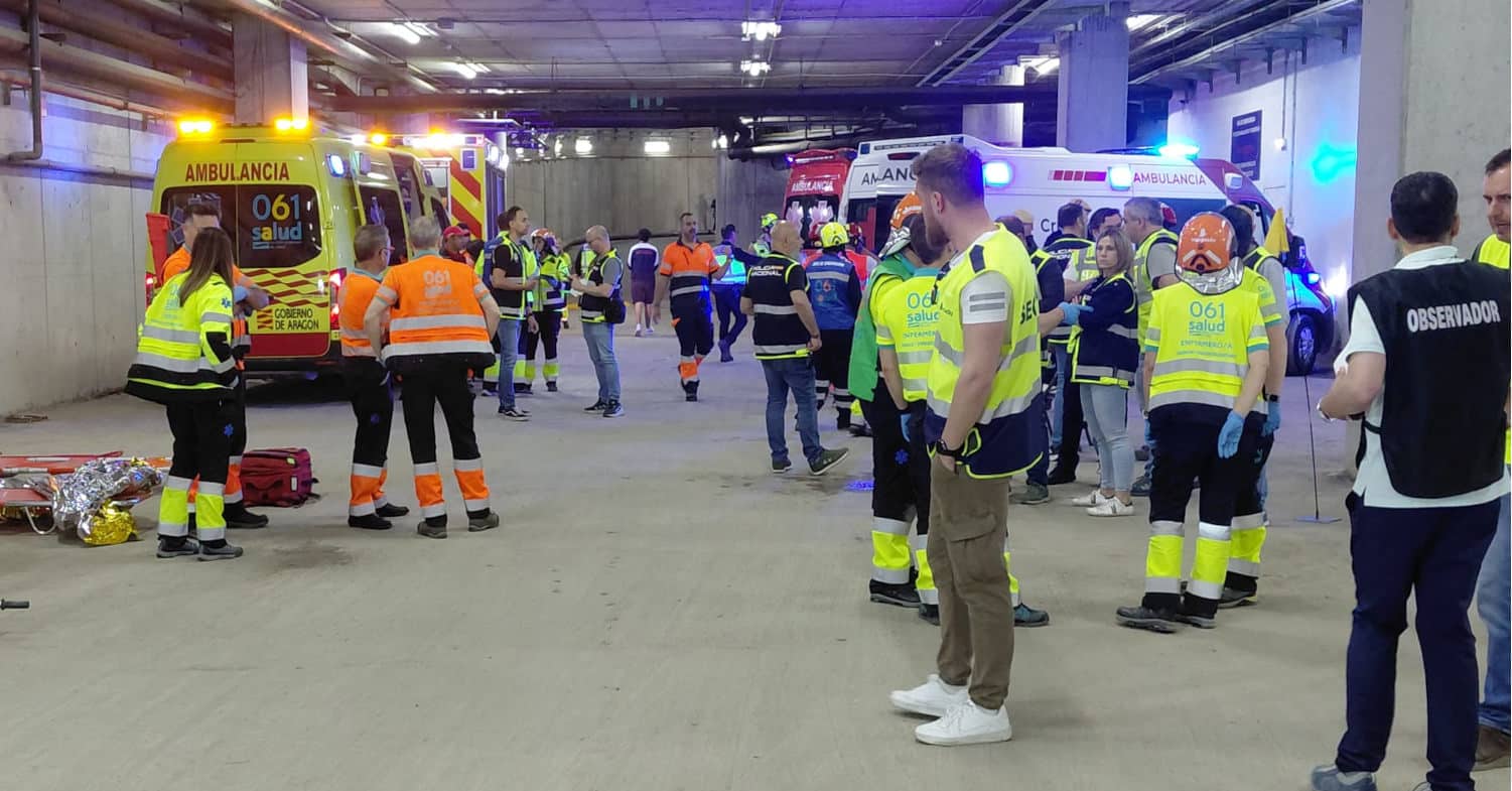 Simulacro de accidente ferroviario en Zaragoza pone a prueba la capacidad de respuesta