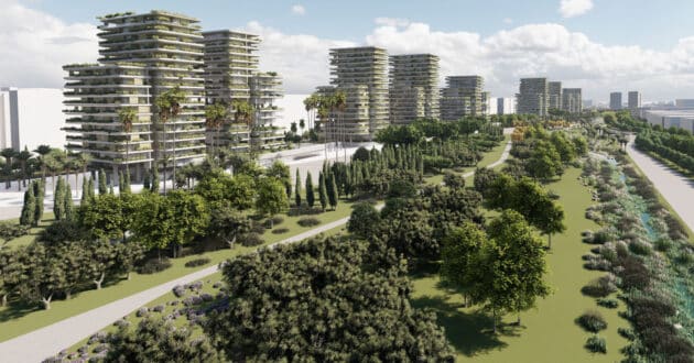 Computer design of Parc Central Alicante. MINISTRY OF TRANSPORT AND SUSTAINABLE MOBILITY.