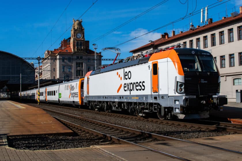 The train before leaving Prague, with Siemens Vectron 193-226 in the lead. © LEO EXPRESS.