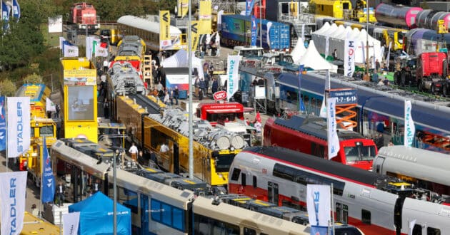 Trains at the 2024 edition of the fair. © INNOTRANS.