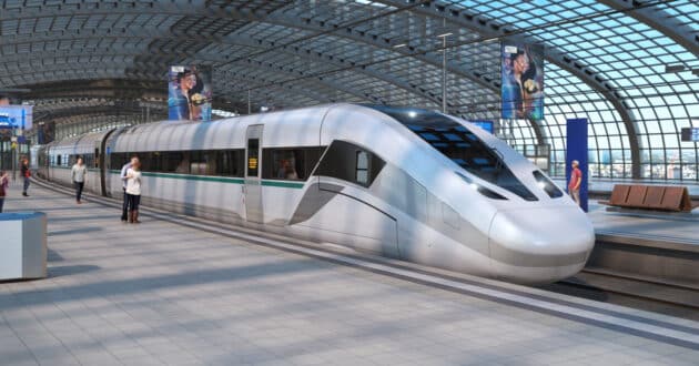 Computer-generated image of a Siemens Velaro Novo at Berlin Central Station. © SIEMENS MOBILITY.