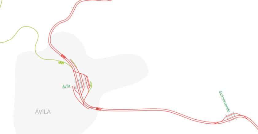 Estación de Ávila en el mapa de la RFIG, uno de los cambios hechos en esta edición.
