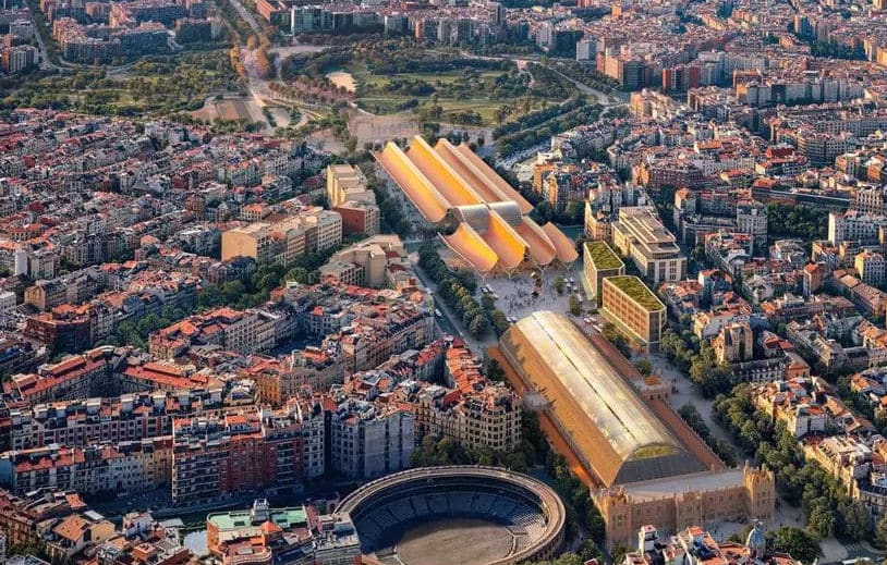 Vista aérea de la propuesta de SENER para la Estación Central de València. © SENER GROUP.