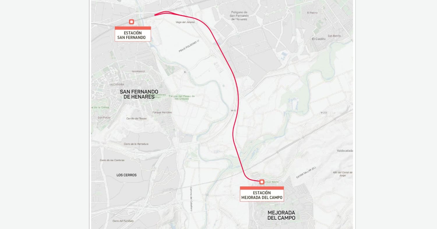 Transportes licitará el estudio informativo para llevar Cercanías a Mejorada del Campo