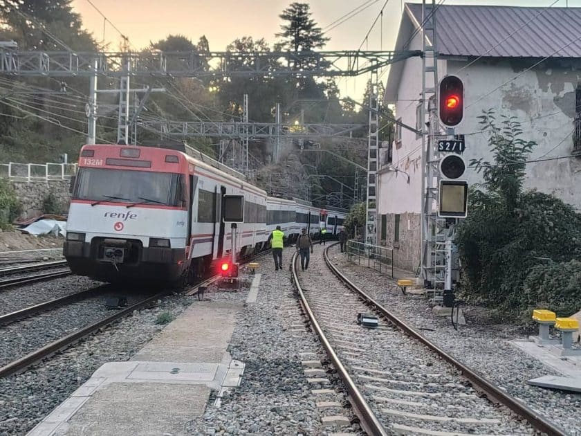 The train that derailed in Cercedilla. © RENFE.