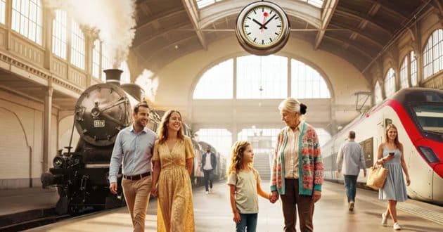 Imagen difundida por SBB-CFF-FFS para anunciar la celebración de su 125 aniversario.